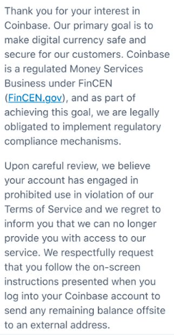 Coinbase Wikileaks Ban