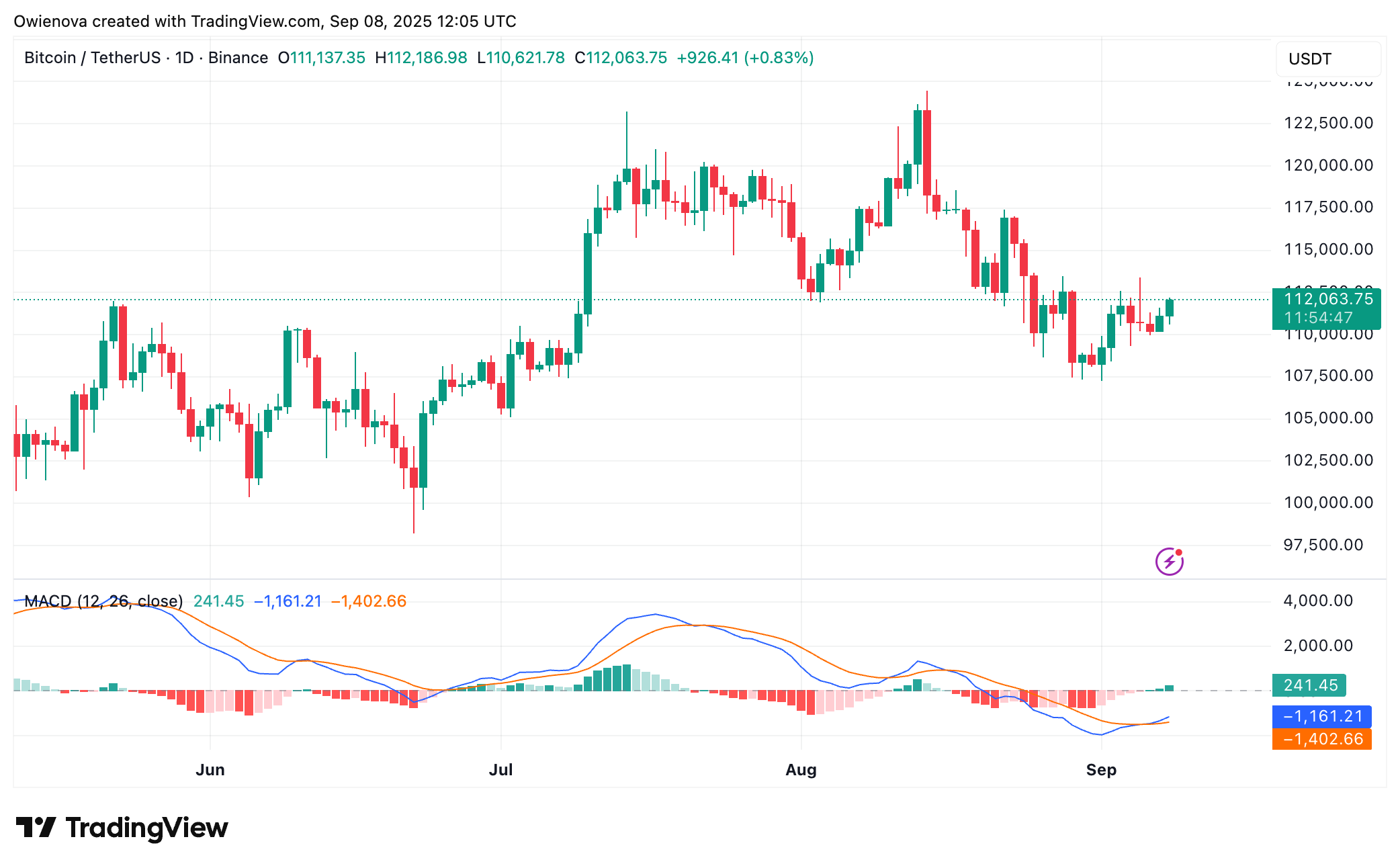 Binance: Image du graphique BTCUSDT par Owienova